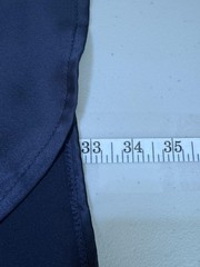 Dress Forum Satin Dress Size Small Navy Wrap Long Sleeve Mini Cocktail Club