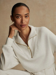 Varley Hawley Half-Zip Sweat – Ivory Marl