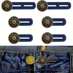 6PCS Jeans Button Extender Adjustable Waist Extender for Men Women Pants