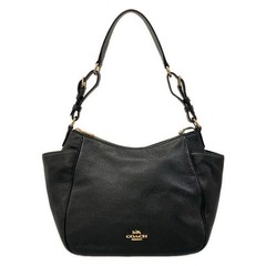COACH Rorie Black Leather Shoulder Bag C2853 Gold Hardware From Japan Auth