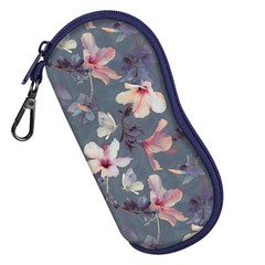 FINTIE Glasses Case with Carabiner, Ultra Light Small, Blooming Hibiscus