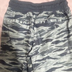 Men’s Gray Black Camouflage Jogger Pants Regular Fit Elastic Waist sz L