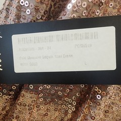 Nasty Gal Rose Gold Sequin Cold Shoulder Mini Dress Womens Large NWT