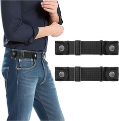 2 Pack No Buckle Belts for Men Women Side Elastic Belt Fits 1.5 Inch Belt Loops