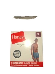 Hanes Originals Supersoft Boxer Briefs 3-Pack S Blue Bamboo Viscose Tagless