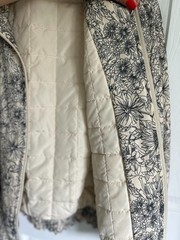 Mother Smocked Friends With The Flowers Jacket Womens M White Floral Quilted Zip