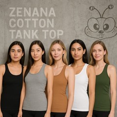Zenana Ribbed Racerback Tank Top🍯Gym Workout Fitness Yoga Womens Cotton Shirt