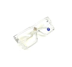 Unisex Clear Square Diamond Star Frame Blue Light Glasses
