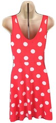 Volume One Juniors Sleeveless Red A Line Dress With White Polka Dots Size Small