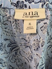 a.n.a Blue Floral Peasant Blouse