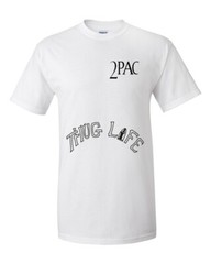 THUG LIFE – hip hop rap music tupac 2pac – T-shirt Short Sleeve 50/50 Poly-Cotto