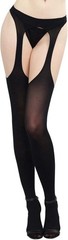 High Rise Semi Opaque Suspender Pantyhose in Elegant Black – Hand Wash Only