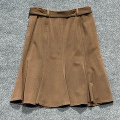 Lena Gabrielle Skirt Womens 14 Brown A Line Belted Knee Length Twill Pockets