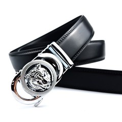 Genuine Leather Mens Ratchet Belt Belts For Men Adjustable Automatic Buckle Li