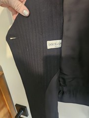 Dolce & Gabbana Men’s 2-Piece Black Pinstripe Suit Size 54 Regular Made Italy