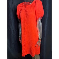 Universal Thread Orange Button-Front Midi Dress