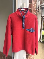 Vintage Red Patagonia Synchilla snap-t pullover fleece jacket Large 1993