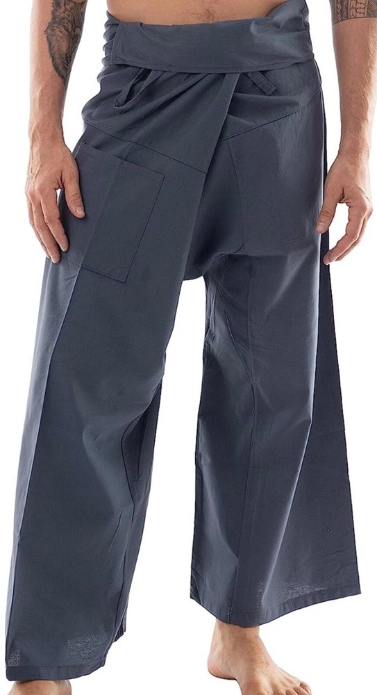 Thai Fisherman Pants Tolay Cotton Yoga Trouser – Free Size – light gray