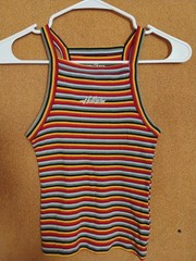 Hollister California Women’s XS Slim Tank Top Striped Ribbed Racerback Y2K