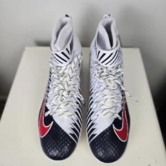 Nike Lunarbeast Pro TD Football Cleats White Red Blue Mens Size 16 NIKESKIN