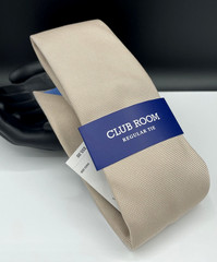 Club Room Regular Tie Men’s 100% Polyester Tie ~ Taupe ~ Fairway Solid