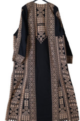 Traditional Palestinian / Jordanian Embroidered Thobe Kaftan Dress Black -Houda