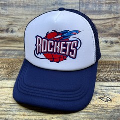 Houston Rockets Mens Trucker Hat Navy Snapback Retro Basketball Logo Ball Cap