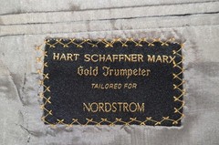 USA Hart Schaffner Marx Gold Trumpeter 40 R gray nailhead 1 vent suit flaw y1j3