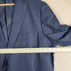 Holland & Sherry Super 180’s Merino Wool Blue Plaid Masterpiece Gold Custom