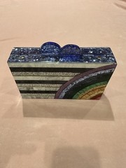 Elizabeth Sutton Collection Acrylic Clutch Purse Arc Rainbow – MISSING STRAP
