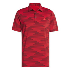 Adidas Golf Ultimate365 Red Speed Stripe Pattern Polo.