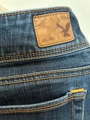 American Eagle Outfitters Kick Boot Bootcut Super Stretch Blue Jeans 12 Tall