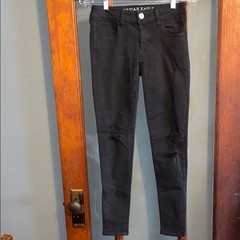 American Eagle Outfitters Distressed Black Skinny Jeans