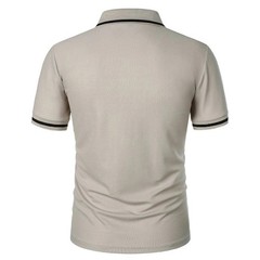 Men’s Short Sleeve Polo Shirt, Solid Color Casual T-Shirt with Pockets
