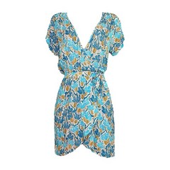 $330 NWT POUPETTE ST BARTH Becky Mini Dress, Blue Kaktus, Small