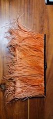 Vintage 90s BCBG Mazazria Coral Pink Ostrich Feather Satin Fau Silk Clutch Purse