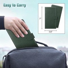 Fintie Checkbook Cover for Personal Checkbook, RFID Blocking Midnight Green