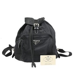 PRADA MILANO Logo Tessuto Strawing Backpack Nylon Leather BK SHW Italy 05CB002