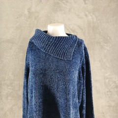NWT $49 Karen Scott Chunky Textured Sweater PLUS SIZE 0X Cowl Neck Blue