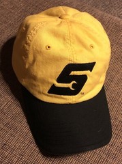 Snap On Tools Hat Cap Adjustable Yellow Black Logo Mens OSFM Wrench