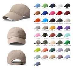 Premium 100% Cotton Baseball Cap Solid Plain Dad Hat Adjustable Mens Womens PC