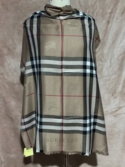 Authentic Burberry Scarf Wrap Stole Shawl 65% Cashmere 35% Silk Multicolor Used