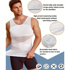 MENS SLIMMING BODY SHAPER BELLY CHEST COMPRESSION VEST GIRDLE SHIRT TANK TOP