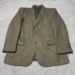 Barrington Tweed 100% Wool Sport Coat Blazer Jacket Men 42R Brown Nailhead