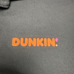 DUNKIN DONUTS Coffee Employee Uniform Polo Shirt Black Size Large Short Sleeve