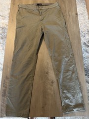Express Men’s Beige Twill Chino Pants 32×32 Slim Straight Flat Front Pockets