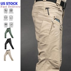 Tactical Mens Pants Work Cargo Combat Hiking Outdoor Waterproof Trousers Pants