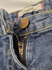 Forever 21 Distressed Jean Shorts Size 27 Cuffed Frayed Medium Wash Blue