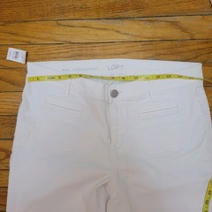 LOFT Modern Boot Jeans In Optic White NWT Nautical Coastal Preppy Chic