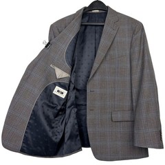 Joseph Abboud Lanificio di Pray 44S Blazer Sport Coat Jacket Gray Glen Plaid